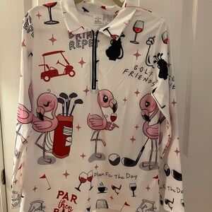 Golf 1/4 zip pullover.  Have fun with this top!  Never worn.